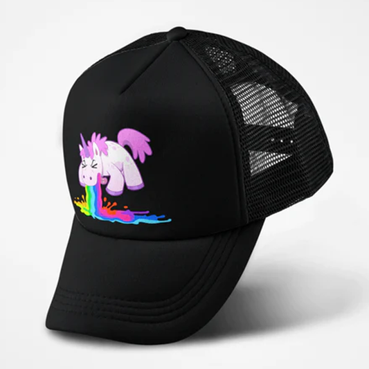 Trucker Cap Kotzendes Einhorn schwarz