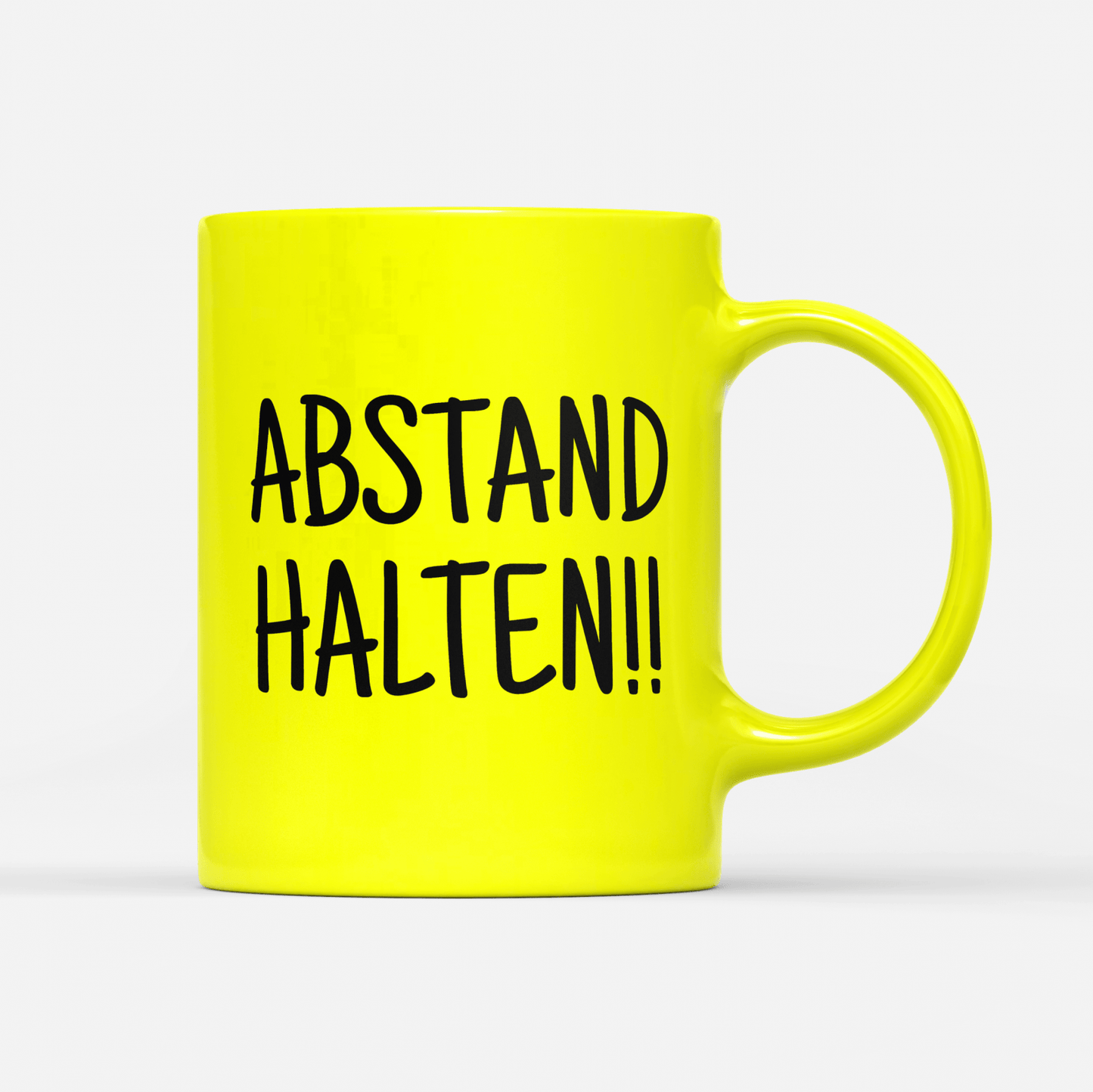 Tasse Neon Abstand halten