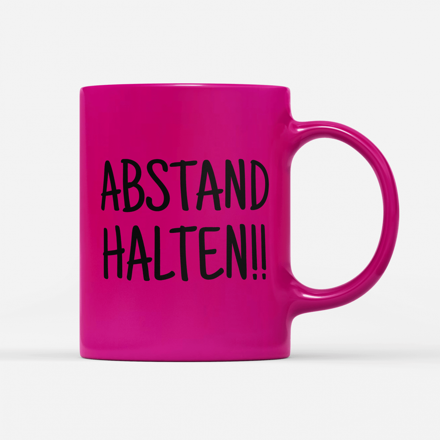 Tasse Neon Abstand halten