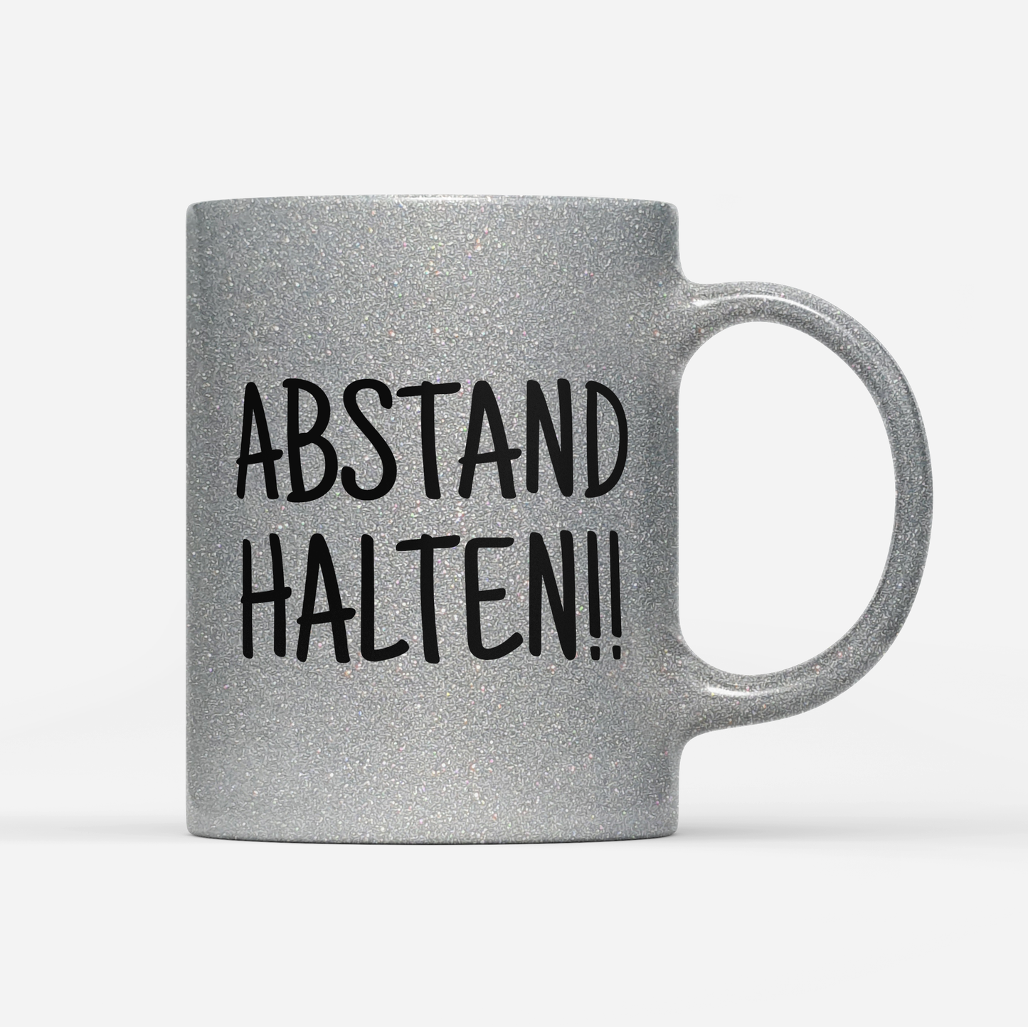 Tasse Glitzer Edition Abstand halten