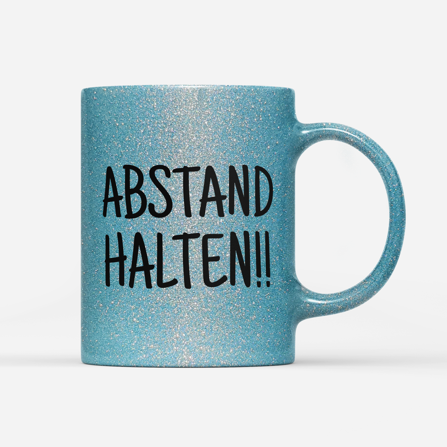 Tasse Glitzer Edition Abstand halten