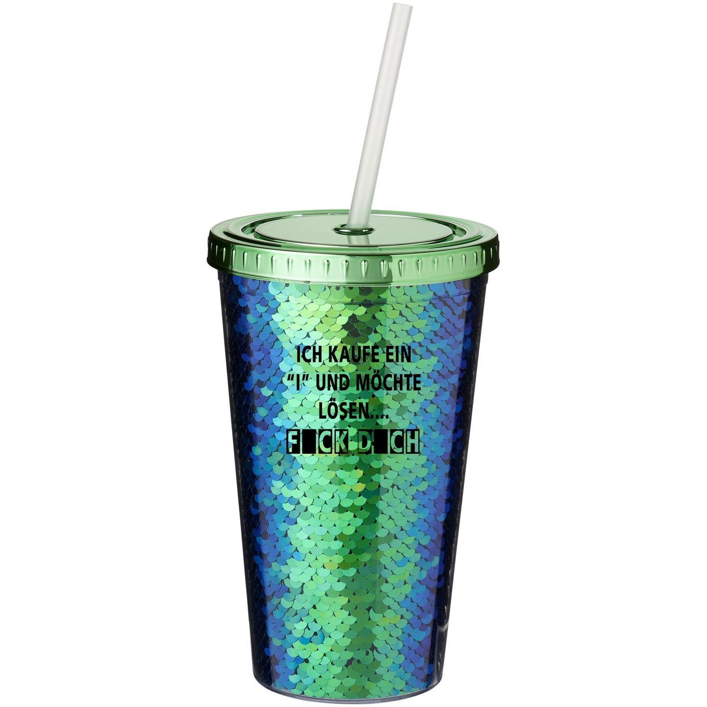 Trinkbecher Isolierbecher Becher mit Pailletten Kaffee und Tee mit Paillettenmuster