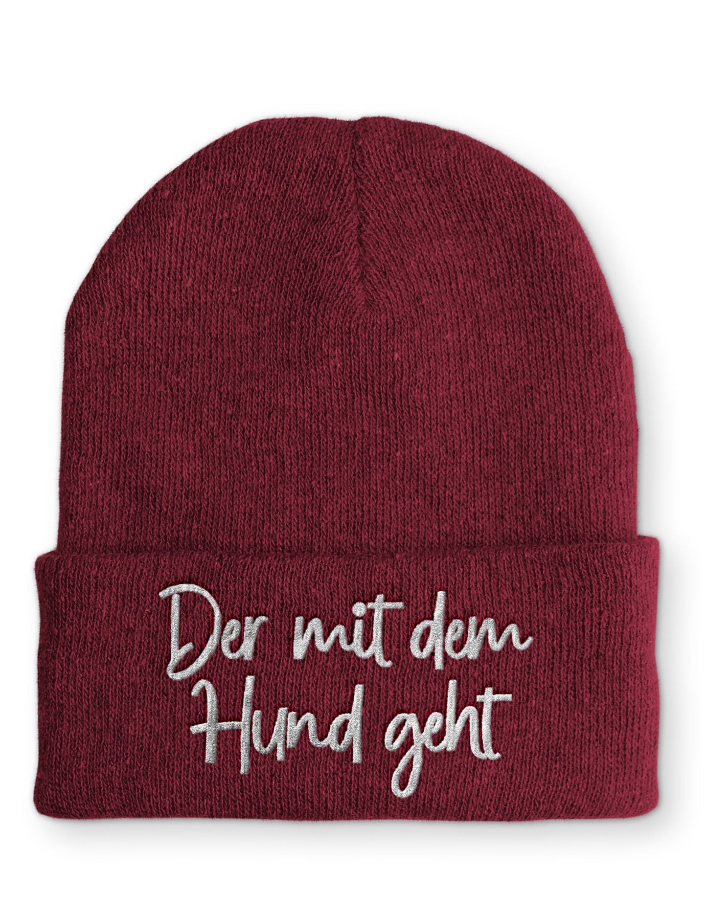 Der mit dem Hund geht Statement Beanie Mütze mit Spruch