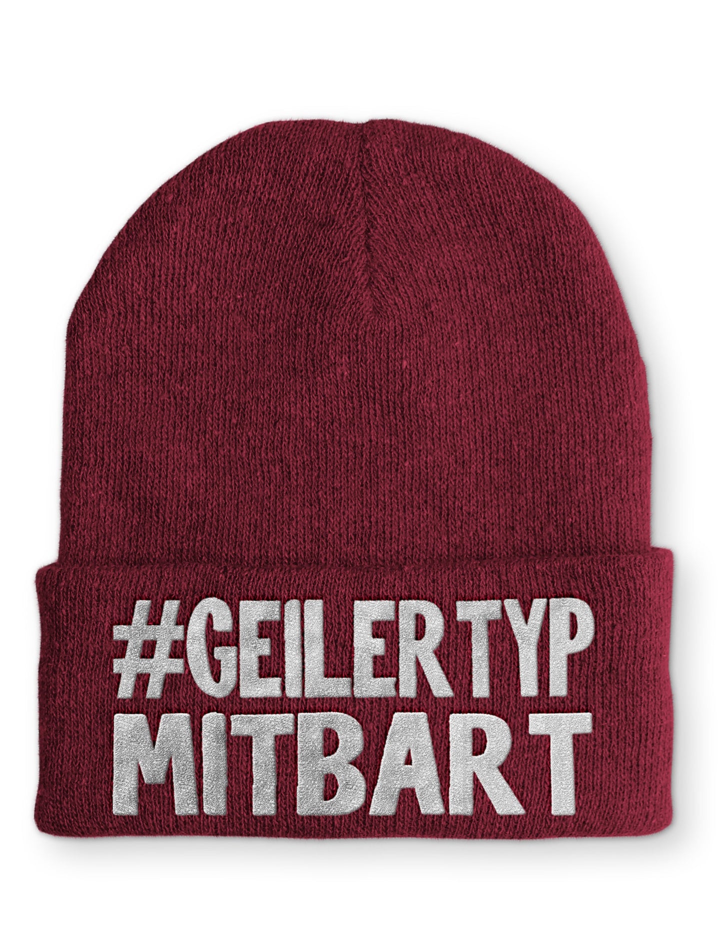 Geiler Typ mit Bart Statement Beanie Mütze mit Spruch