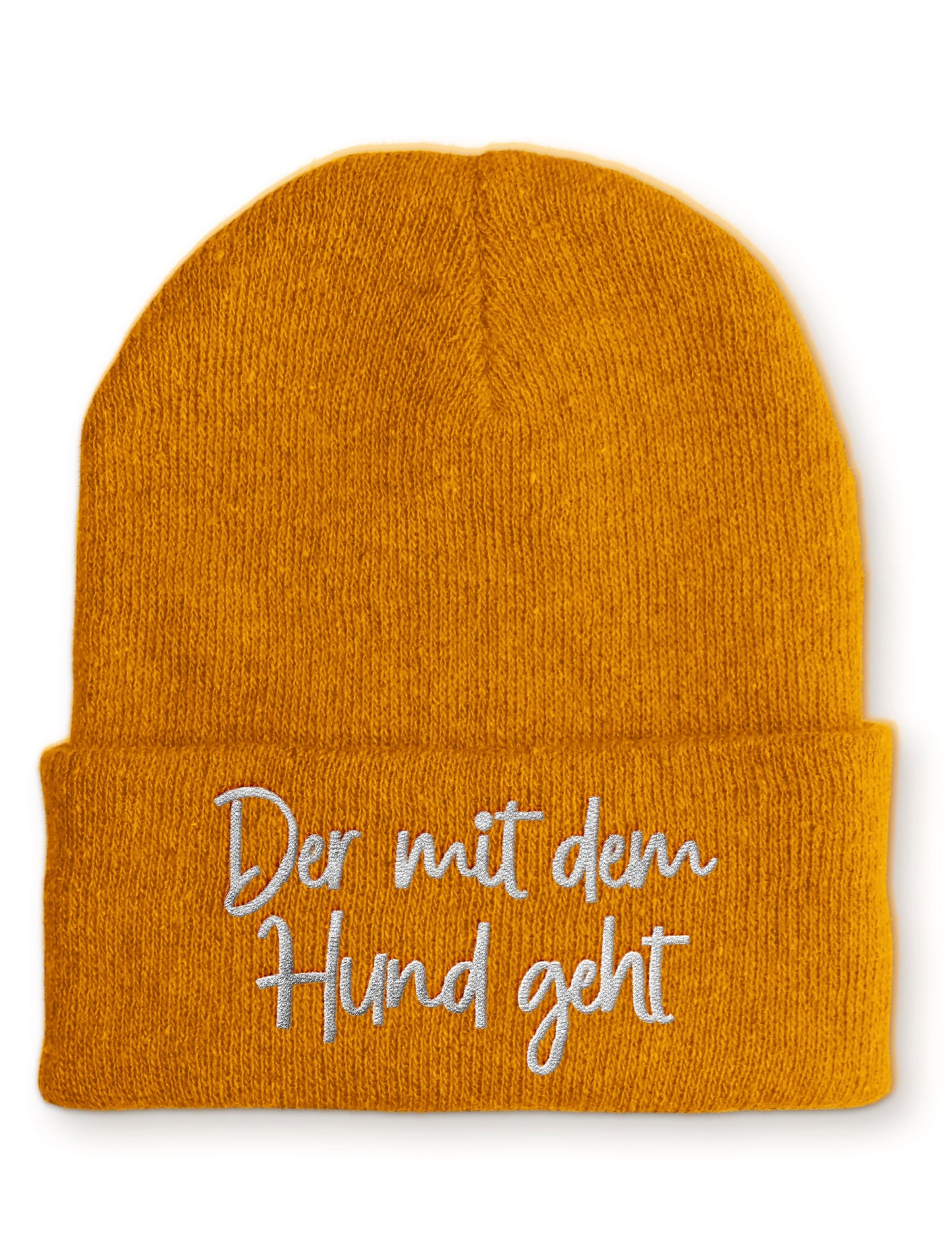 Der mit dem Hund geht Statement Beanie Mütze mit Spruch