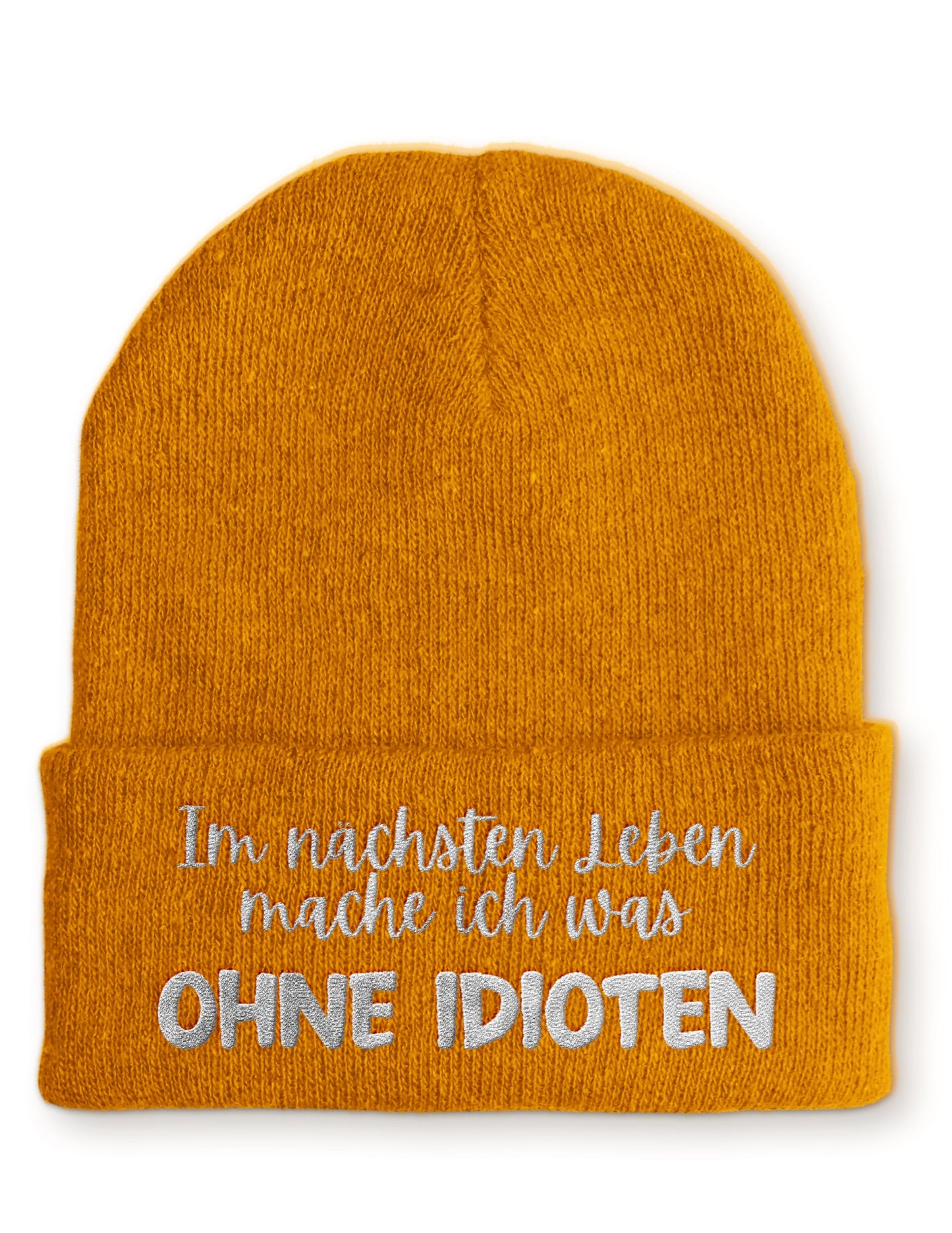 Ohne Idioten Statement Beanie Mütze mit Spruch