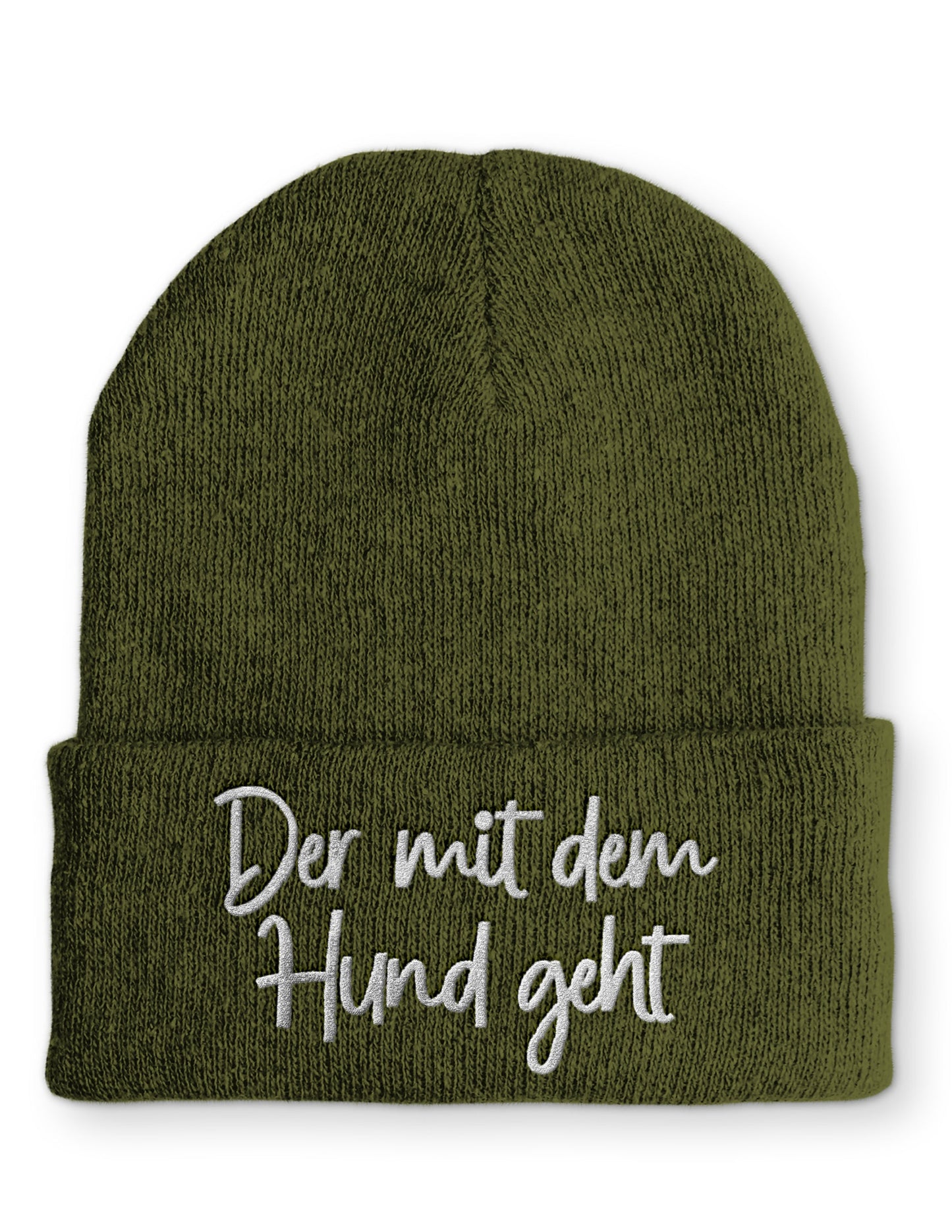 Der mit dem Hund geht Statement Beanie Mütze mit Spruch