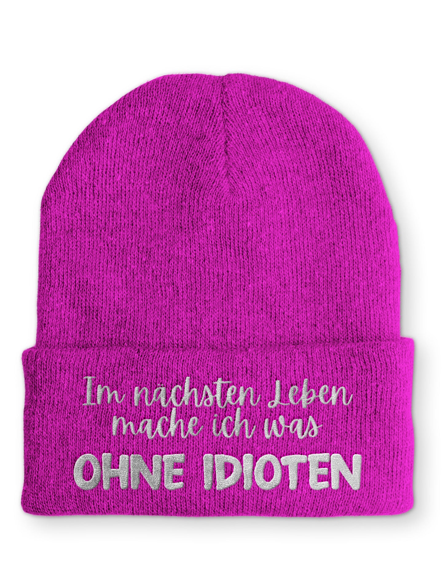 Ohne Idioten Statement Beanie Mütze mit Spruch