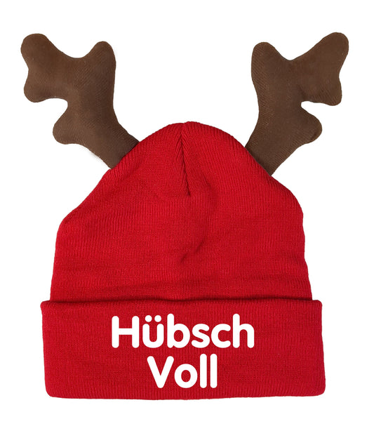 RENTIER STRICKMÜTZE HÜBSCH VOLL STATEMENT BEANIE ELCH MÜTZE MIT SPRUCH