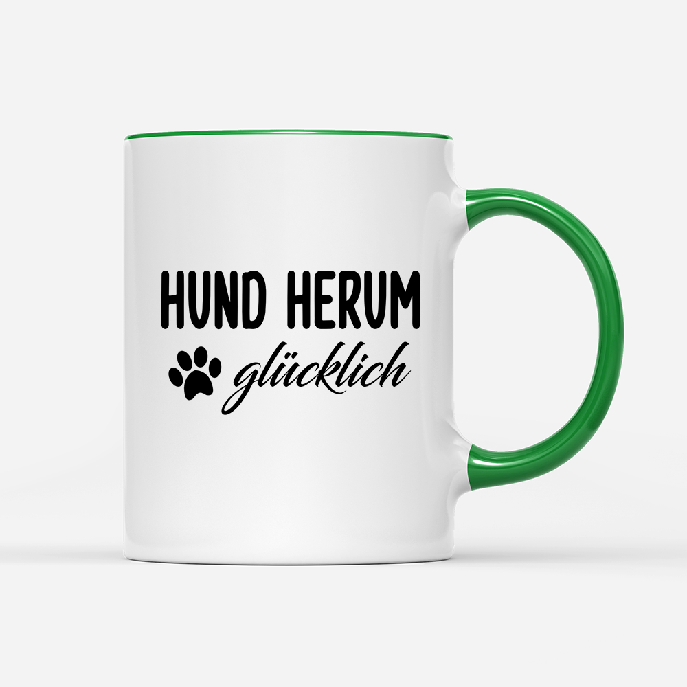 Tasse Hund herum glücklich