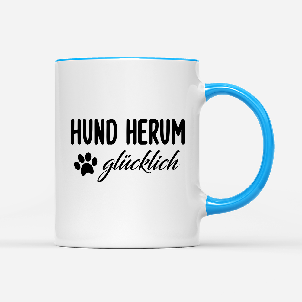 Tasse Hund herum glücklich