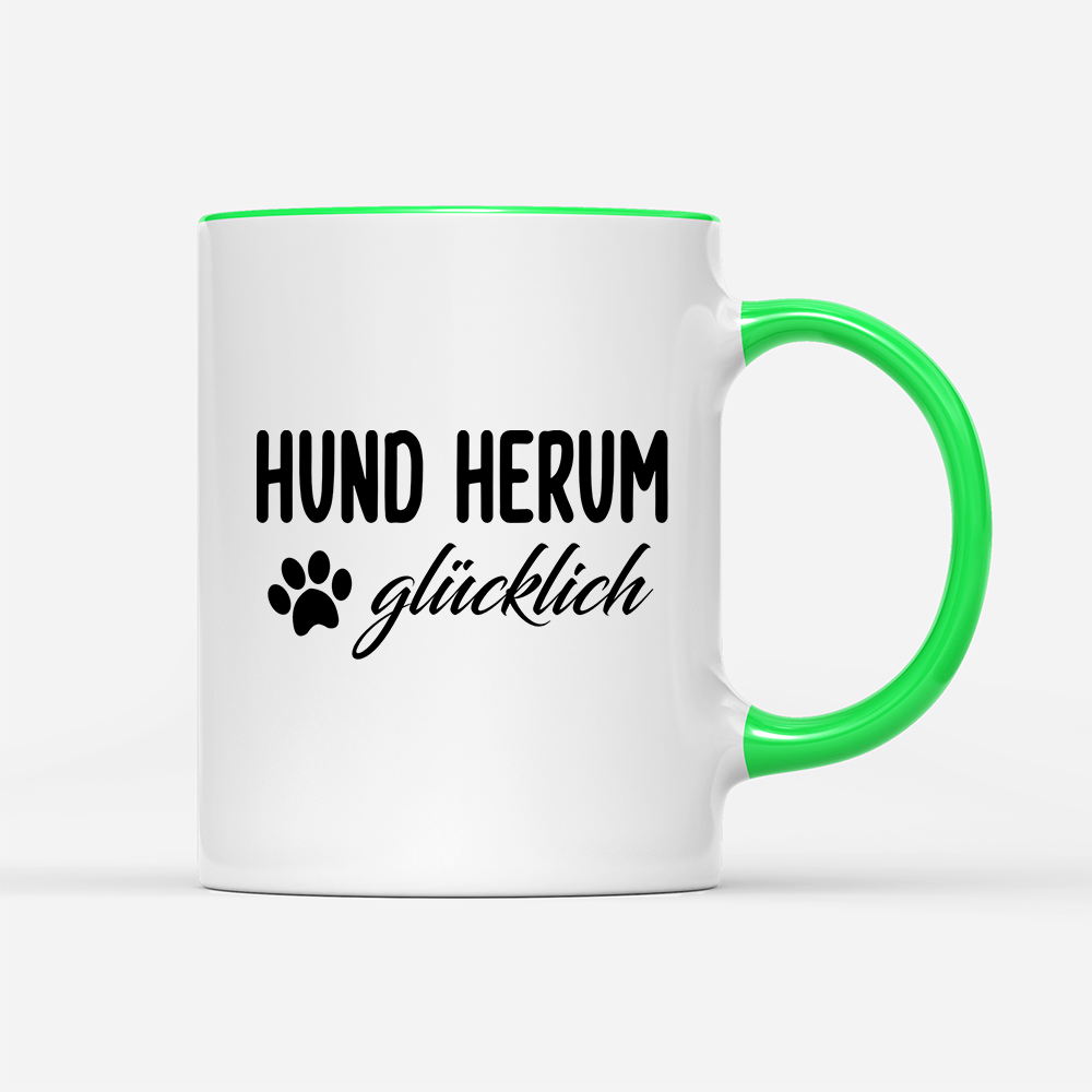 Tasse Hund herum glücklich