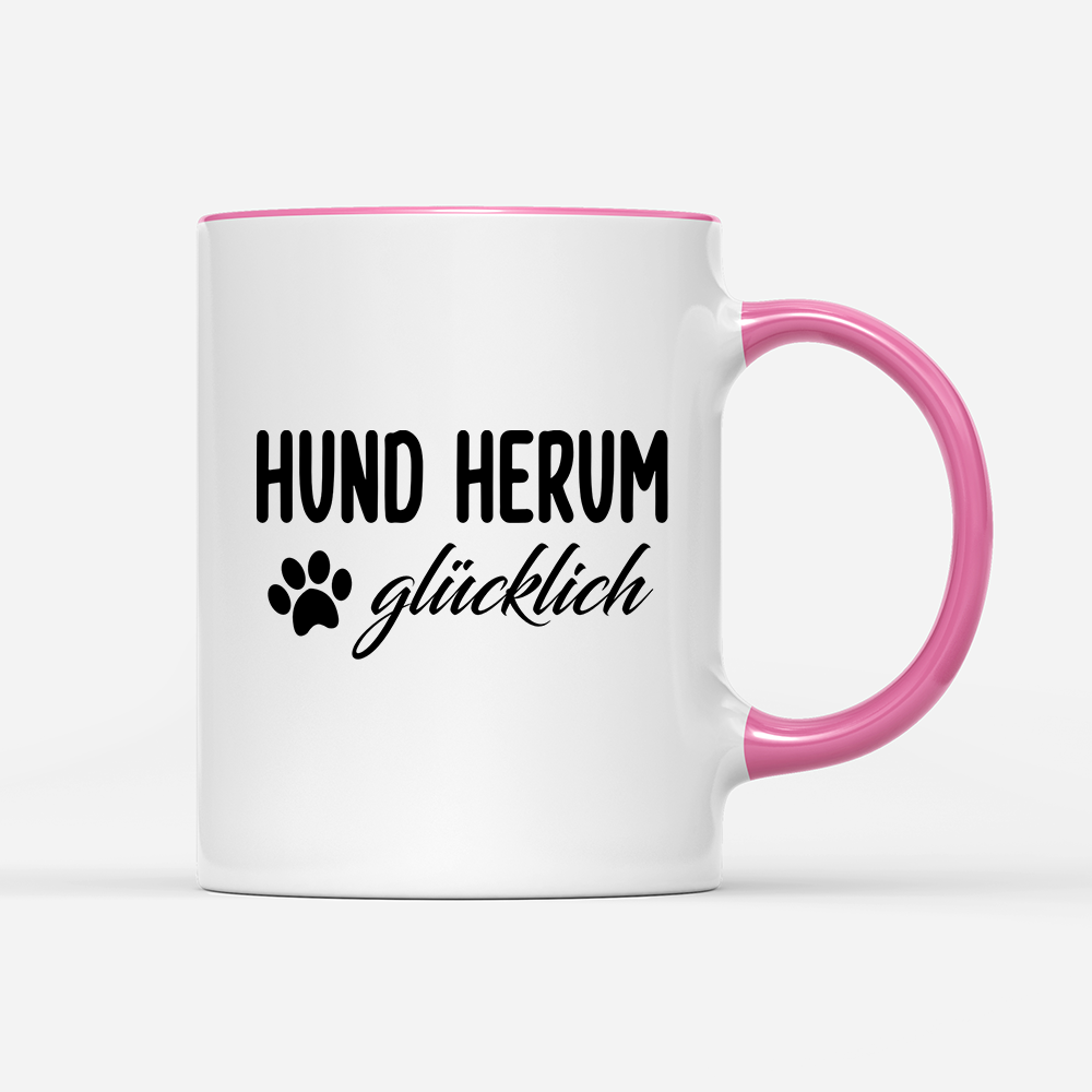 Tasse Hund herum glücklich