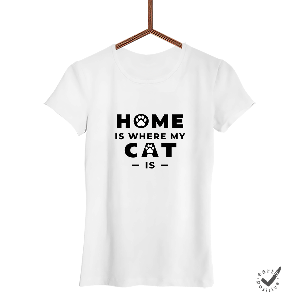 Damen T-Shirt Home is where my Cat is