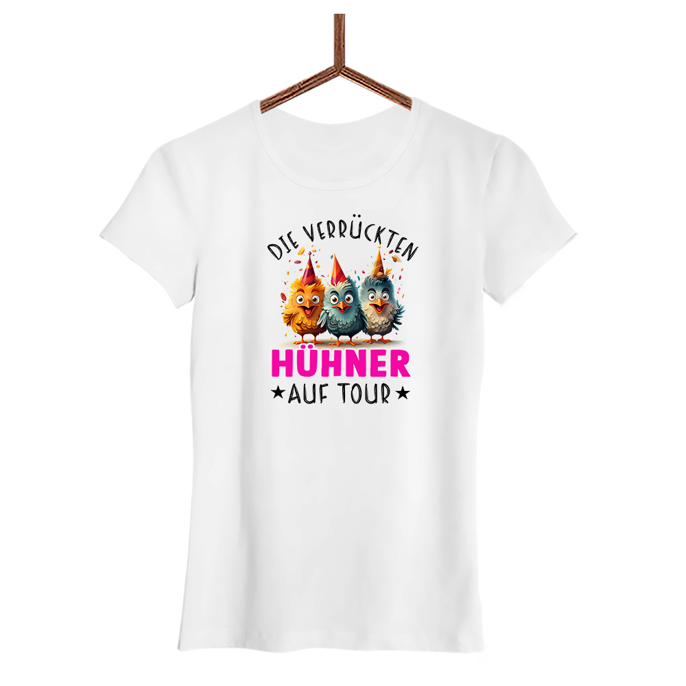 Damen T-Shirt Verrückte Hühner