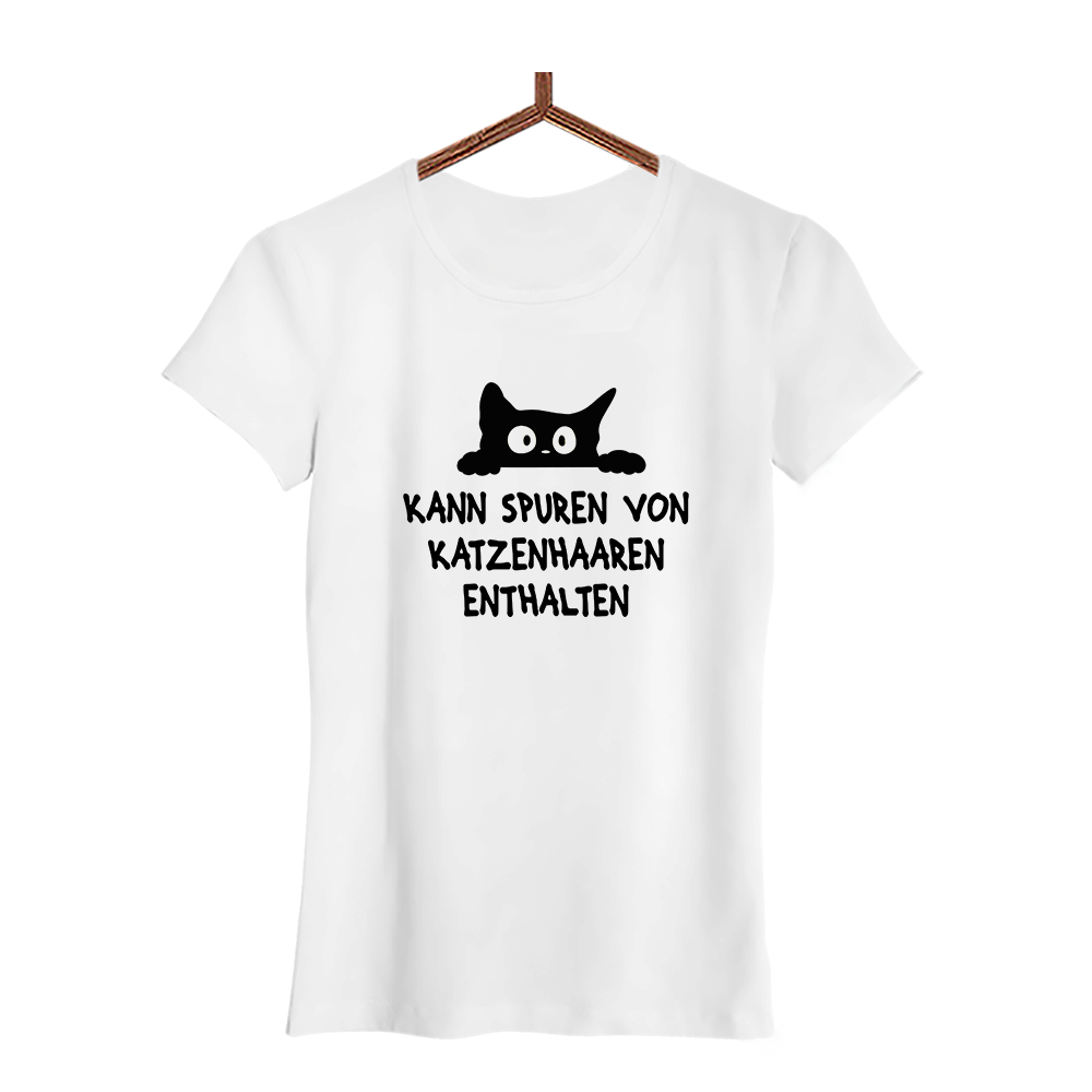 Damen T-Shirt Kann spuren von Katzenhaaren enthalten