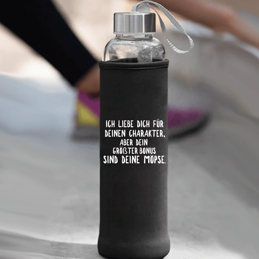 Trinkflasche Ich liebe deinen Charakter Möpse