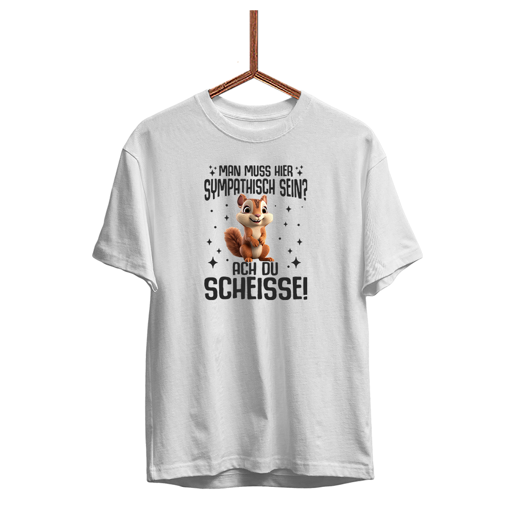 Herren T-Shirt Man muss hier sympathisch sein