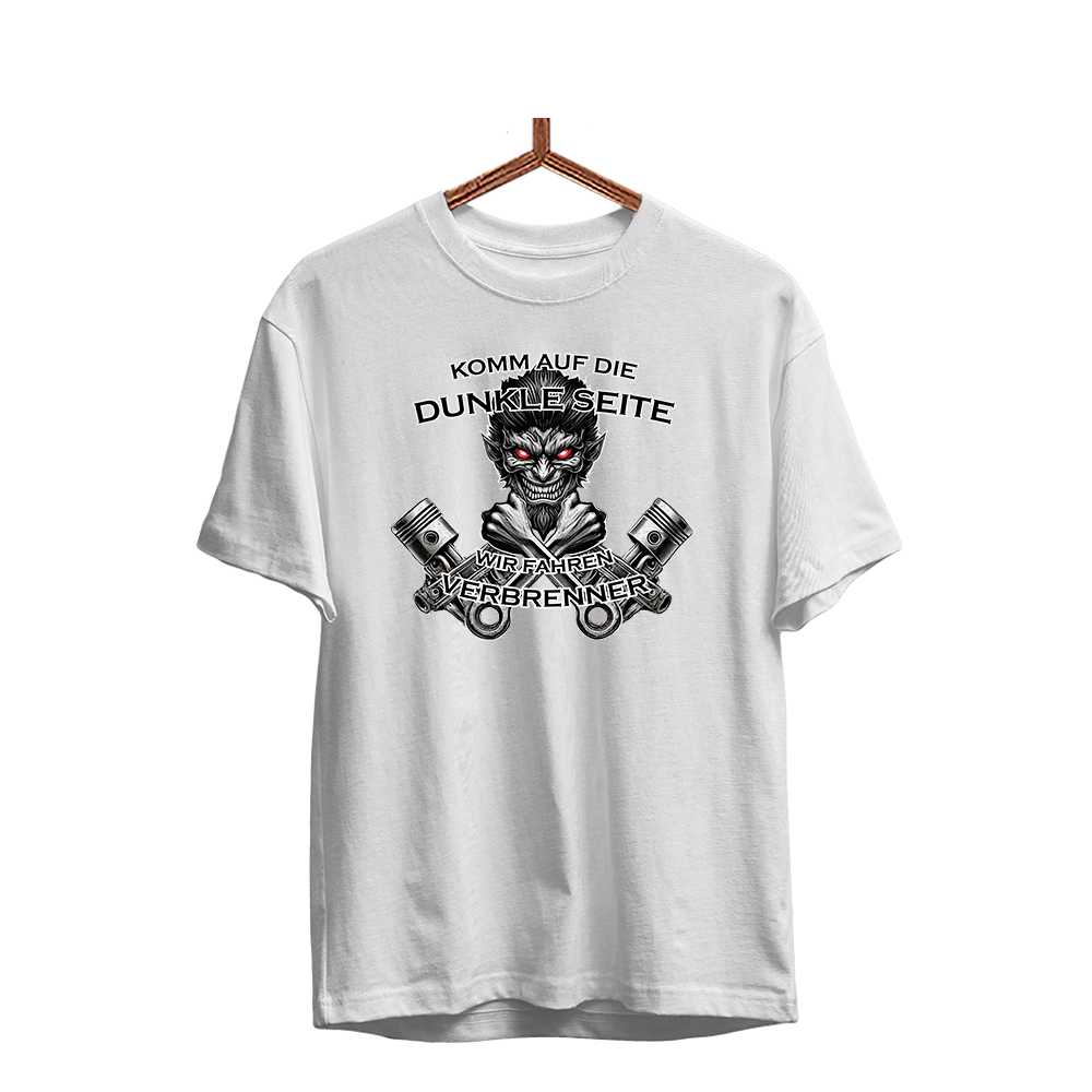 Herren T-Shirt Komm auf die dunkle Seite. Wir fahren Verbrenner