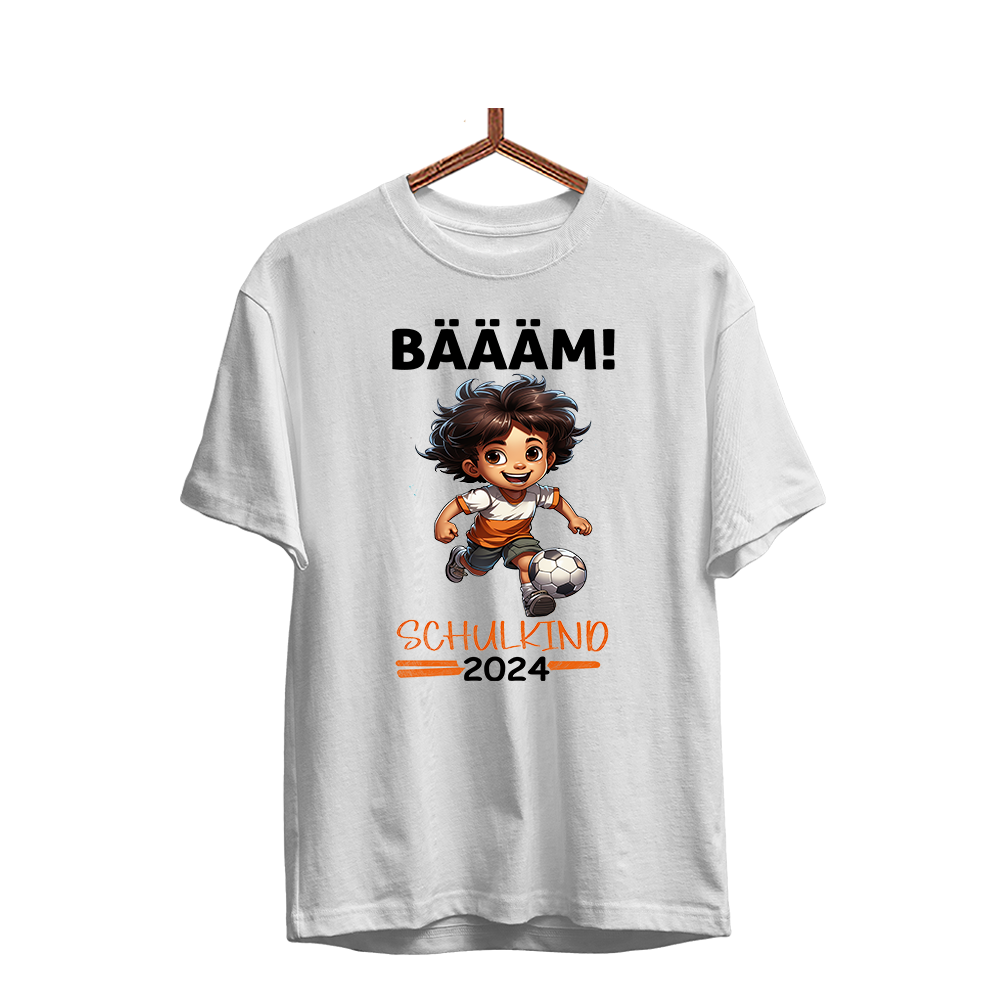Kinder T-Shirt BÄÄM! Junge Schulkind 2024 perfekt zur Einschulung