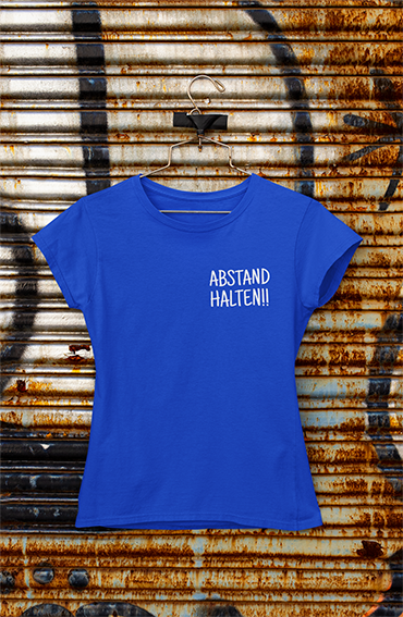 Damen T-Shirt Abstand halten Pocket Edition