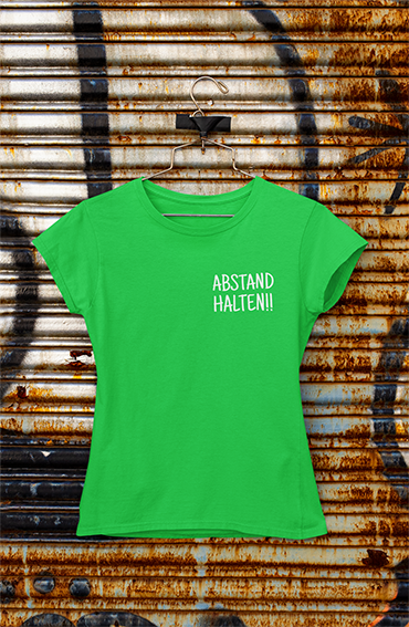 Damen T-Shirt Abstand halten Pocket Edition