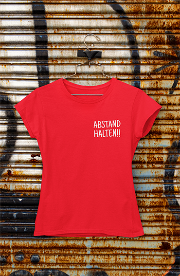 Damen T-Shirt Abstand halten Pocket Edition