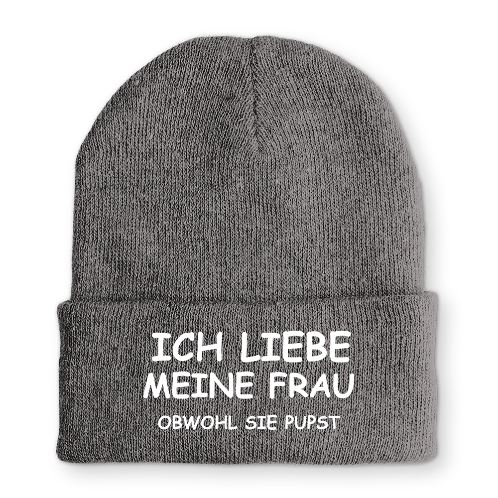 Mütze Ich liebe meine Frau obwohl sie pupst
