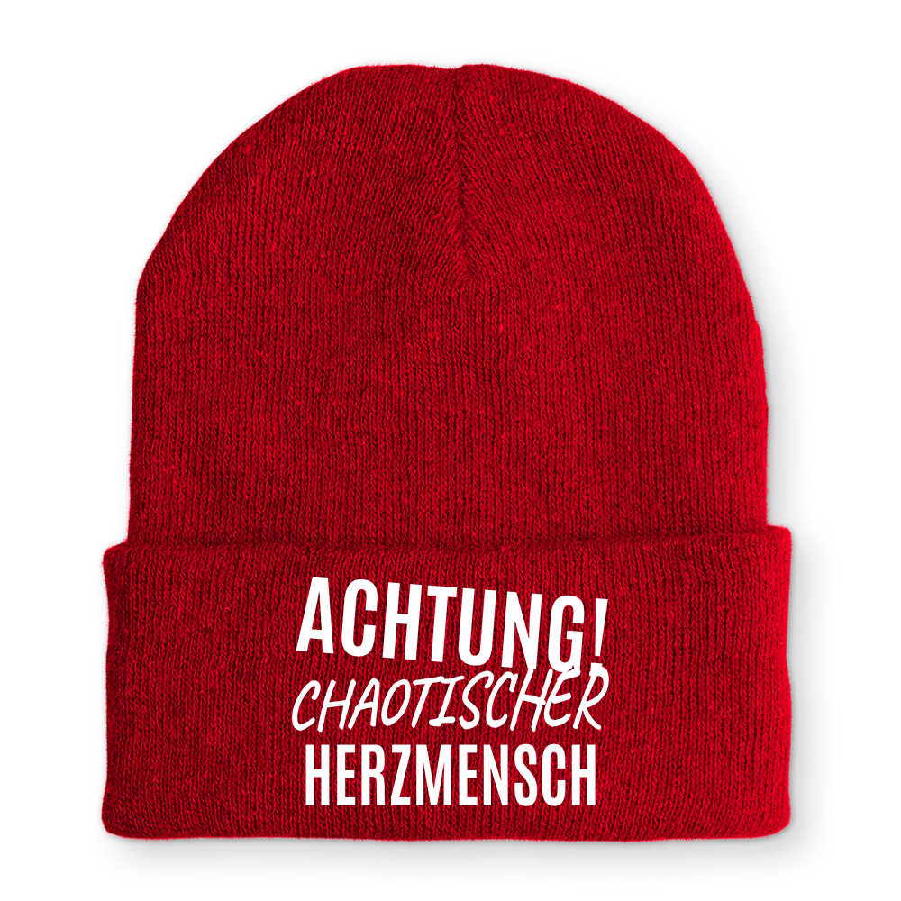 Mütze Achtung chaotischer Herzmensch
