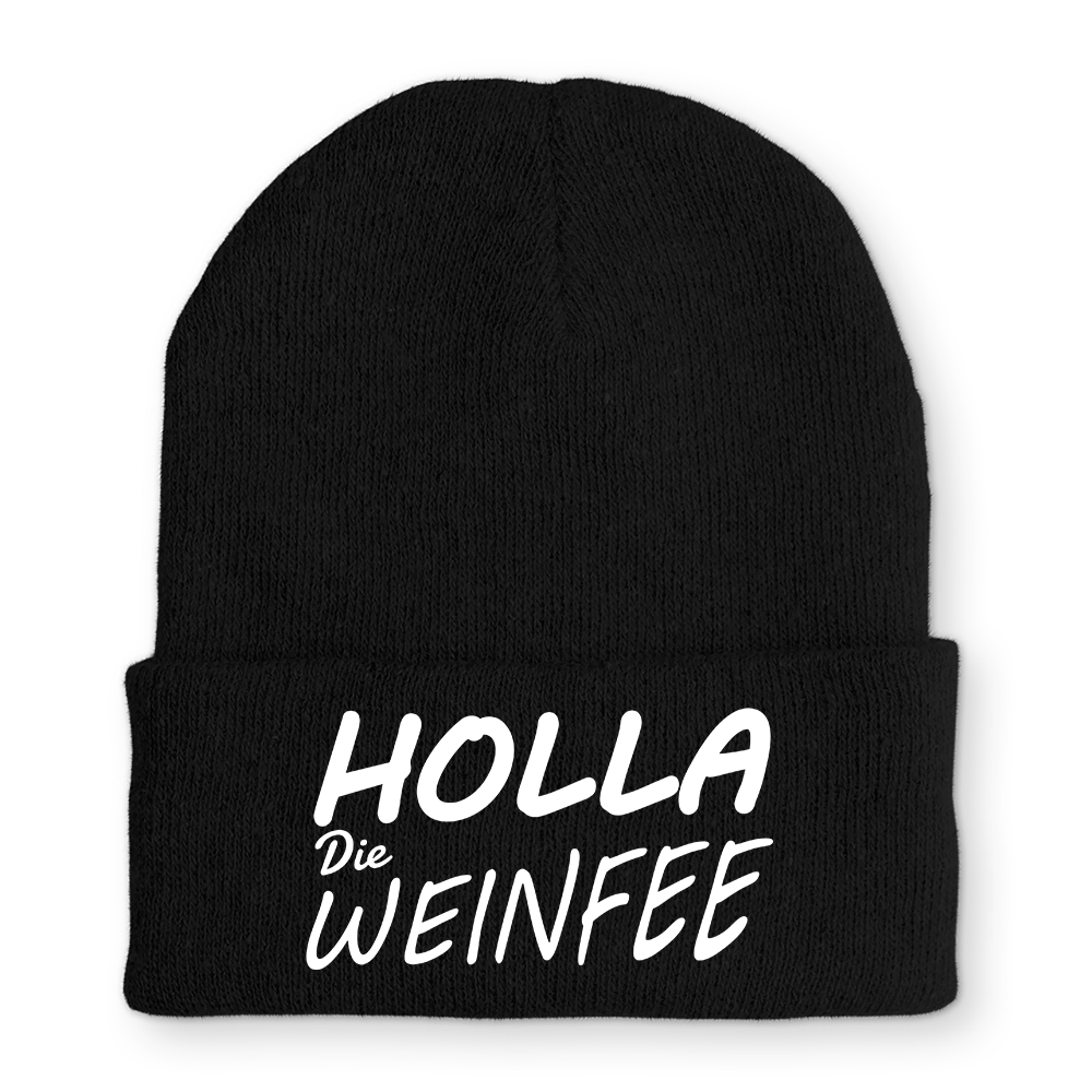 Holla Die Weinfee - Beanie - Mütze mit Spruch