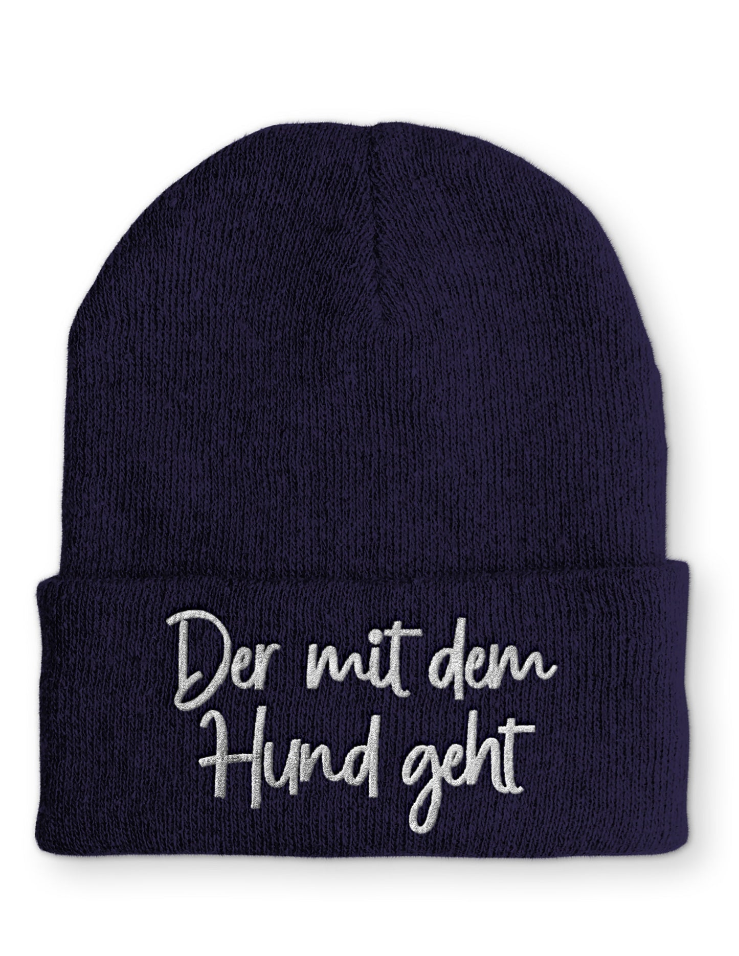 Der mit dem Hund geht Statement Beanie Mütze mit Spruch