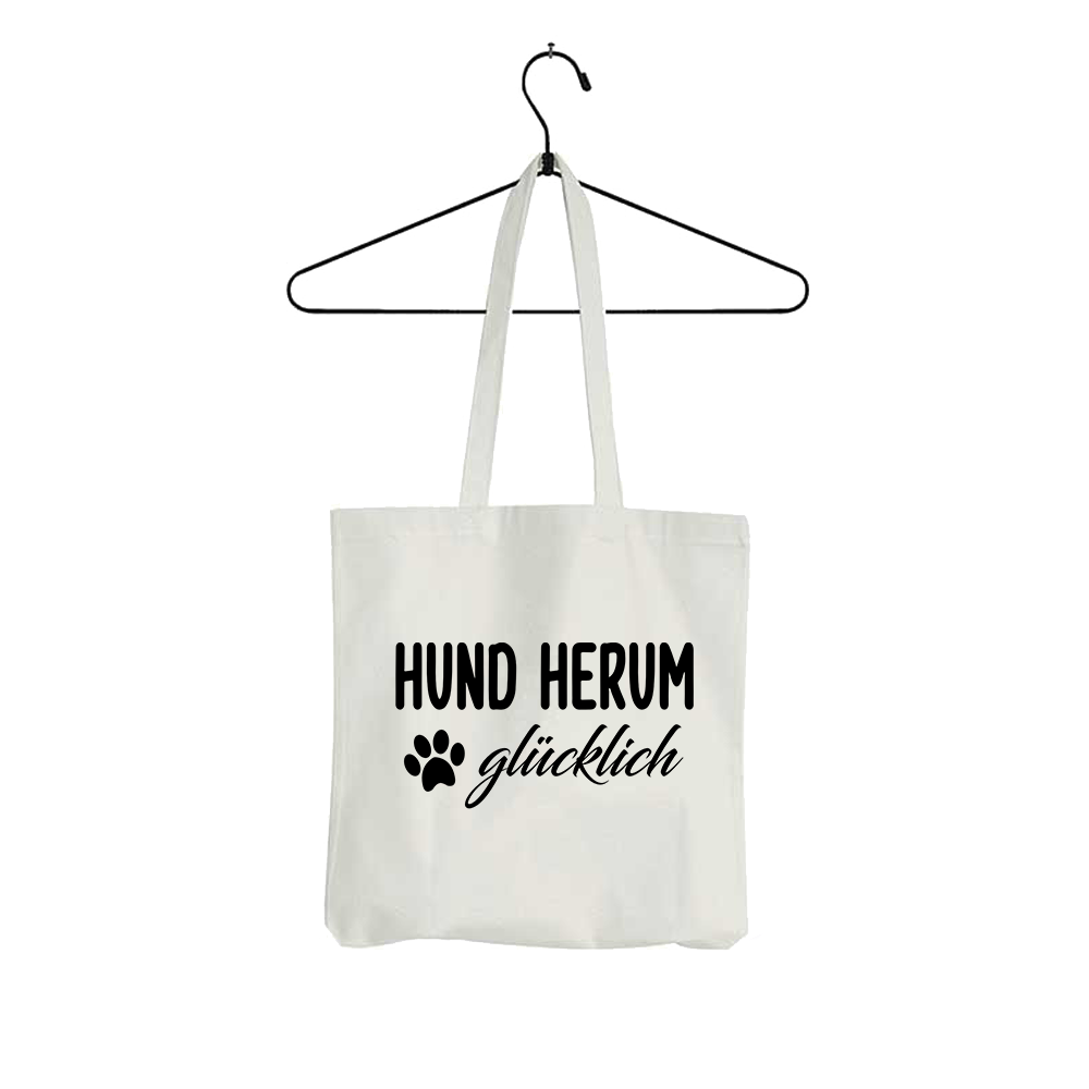 Tasche Hund herum glücklich