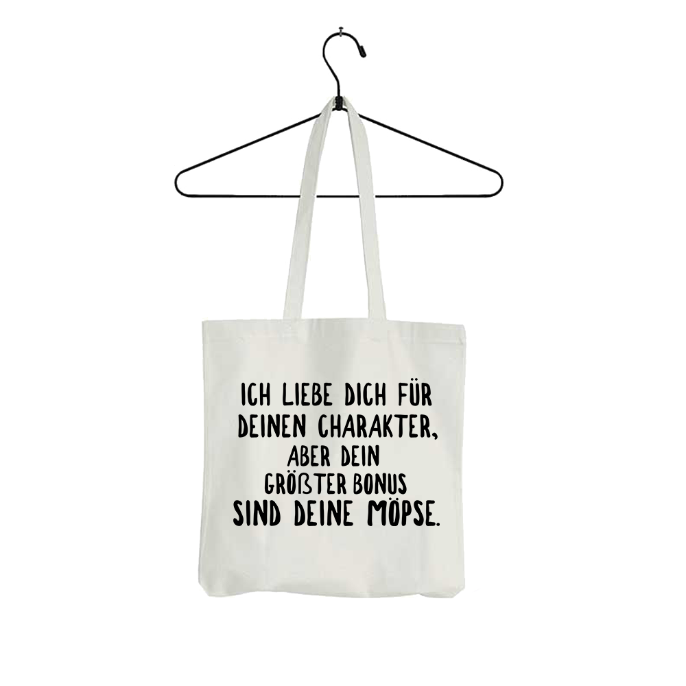 Tasche Ich liebe deinen Charakter Möpse