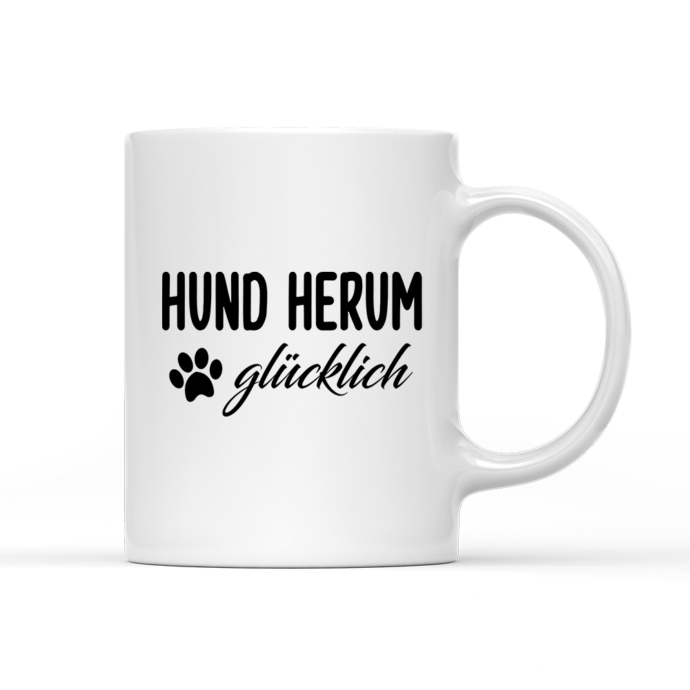 Tasse Hund herum glücklich