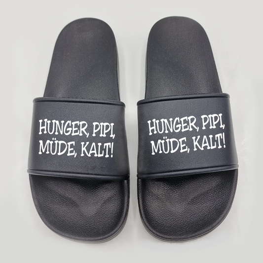 Badeschuhe Hunger, Pipi Müde, Kalt!