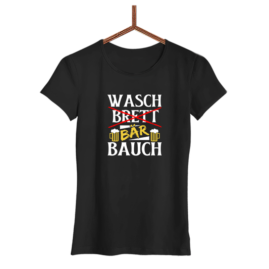 Damen T-Shirt Wasch Bär Bauch