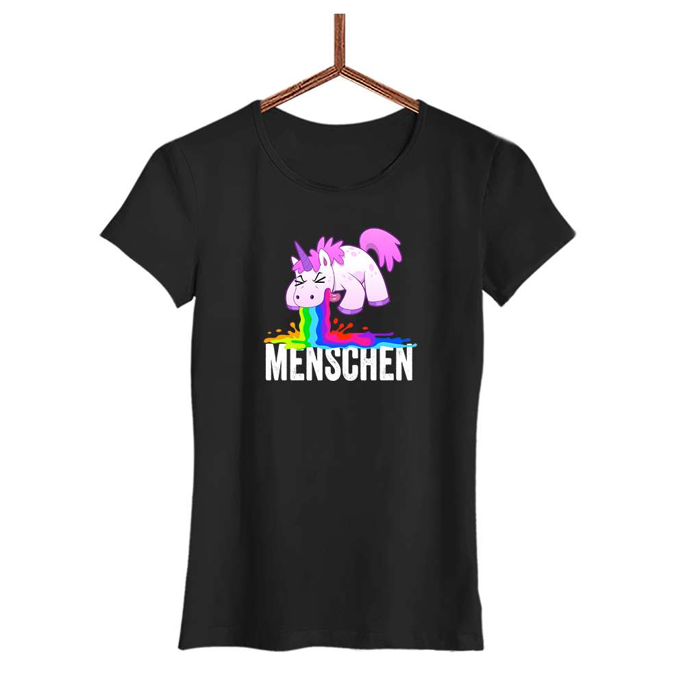 Damen T-Shirt Menschen Einhorn