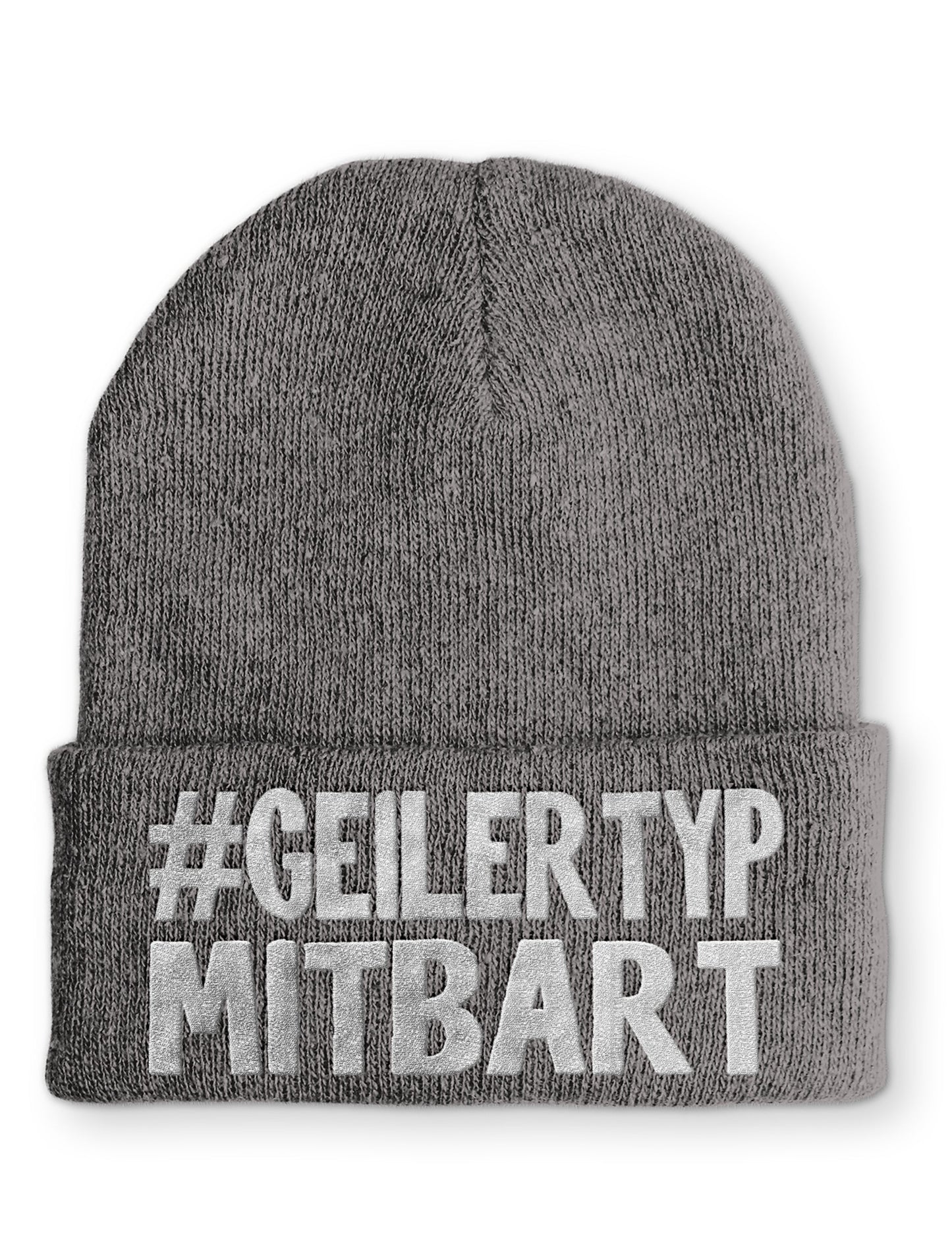 Geiler Typ mit Bart Statement Beanie Mütze mit Spruch