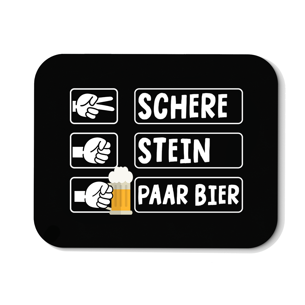 Mousepad Schere Stein Paar Bier