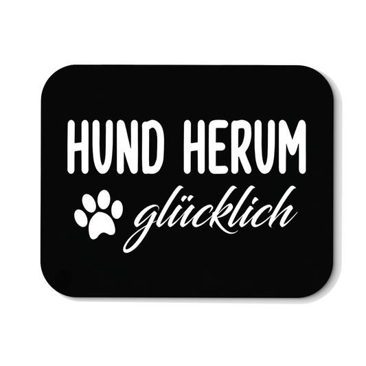 Mousepad Hund herum glücklich