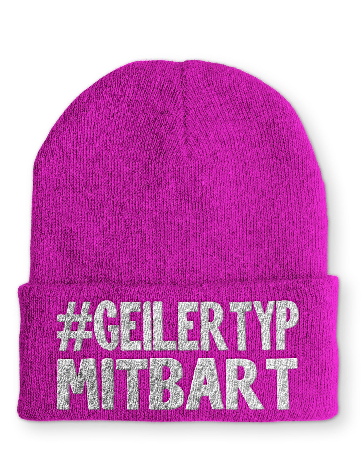 Geiler Typ mit Bart Statement Beanie Mütze mit Spruch
