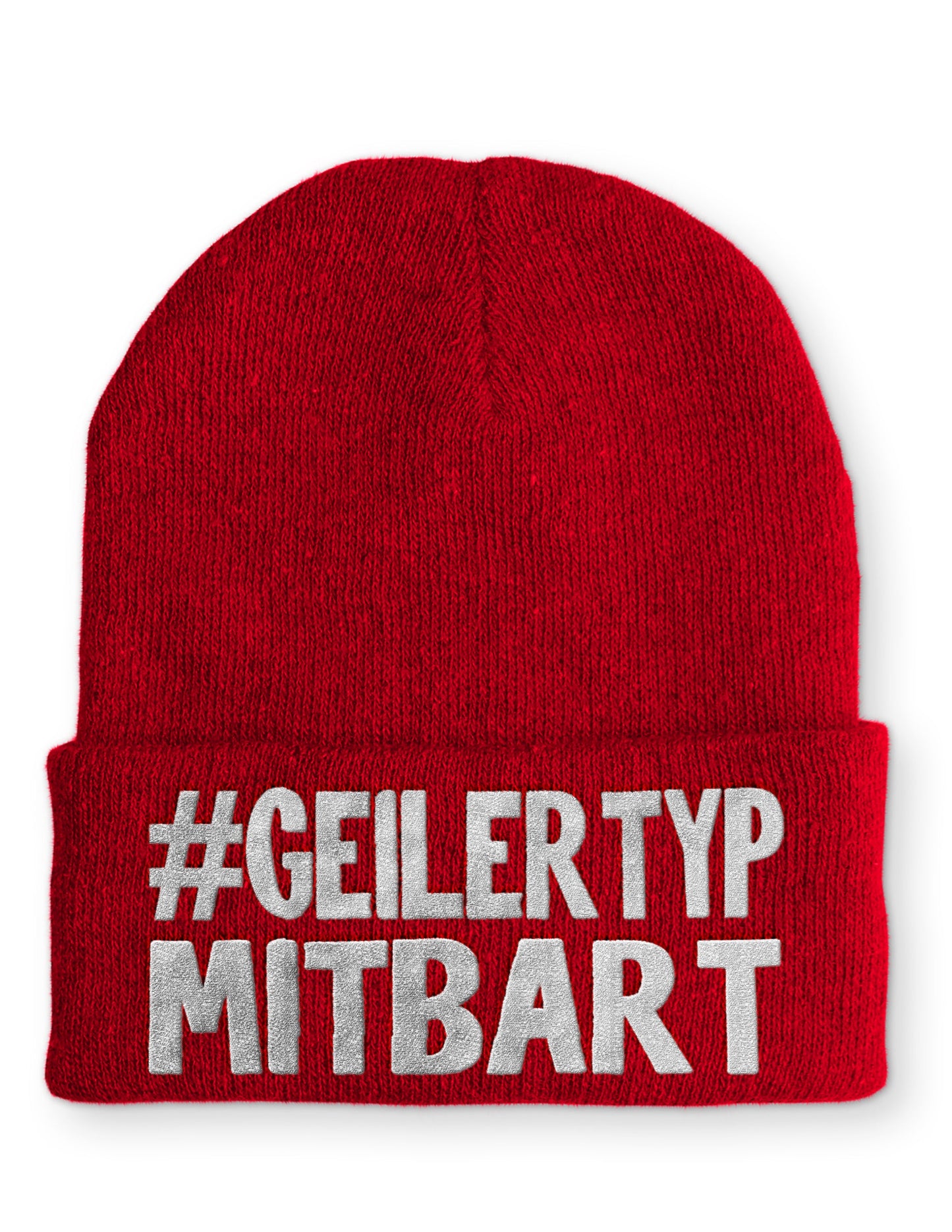 Geiler Typ mit Bart Statement Beanie Mütze mit Spruch