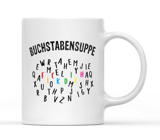 Tasse buchstabensuppe