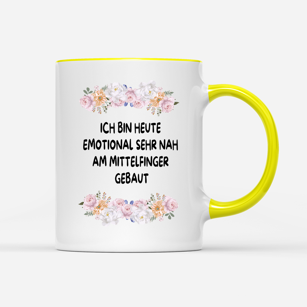 Tasse Blumen Emotional sehr nah am Mittelfinger
