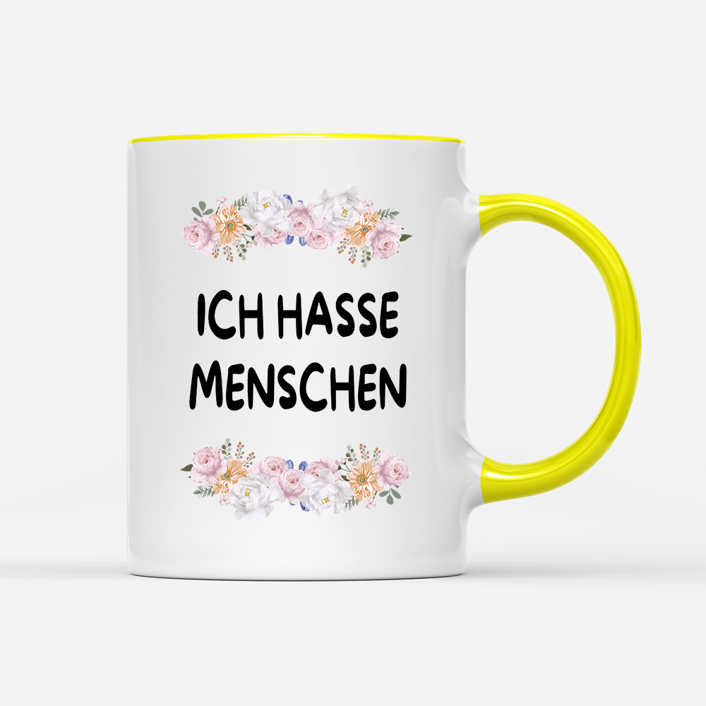 Tasse Blumen ich hasse Menschen