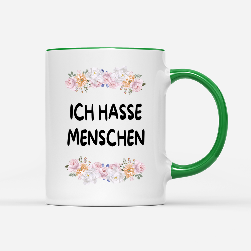 Tasse Blumen ich hasse Menschen