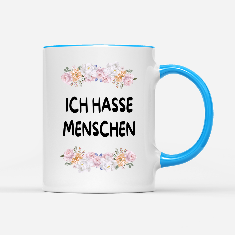 Tasse Blumen ich hasse Menschen