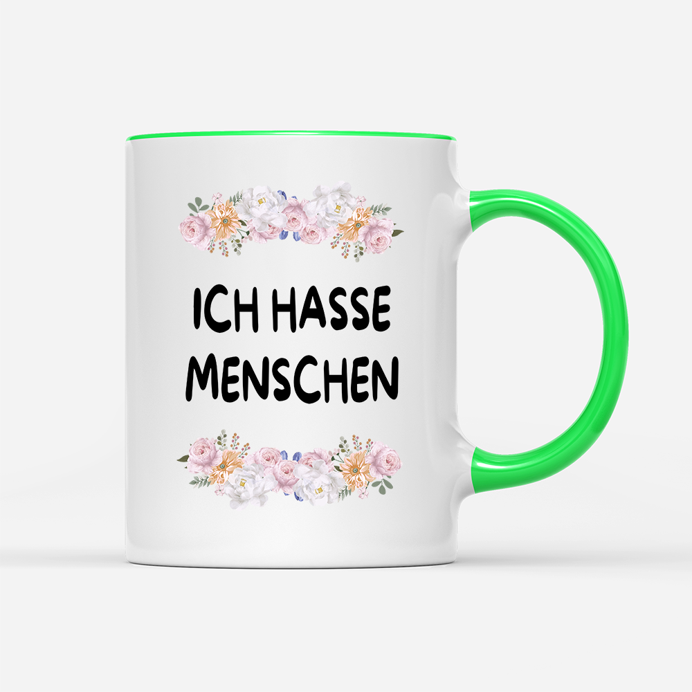 Tasse Blumen ich hasse Menschen