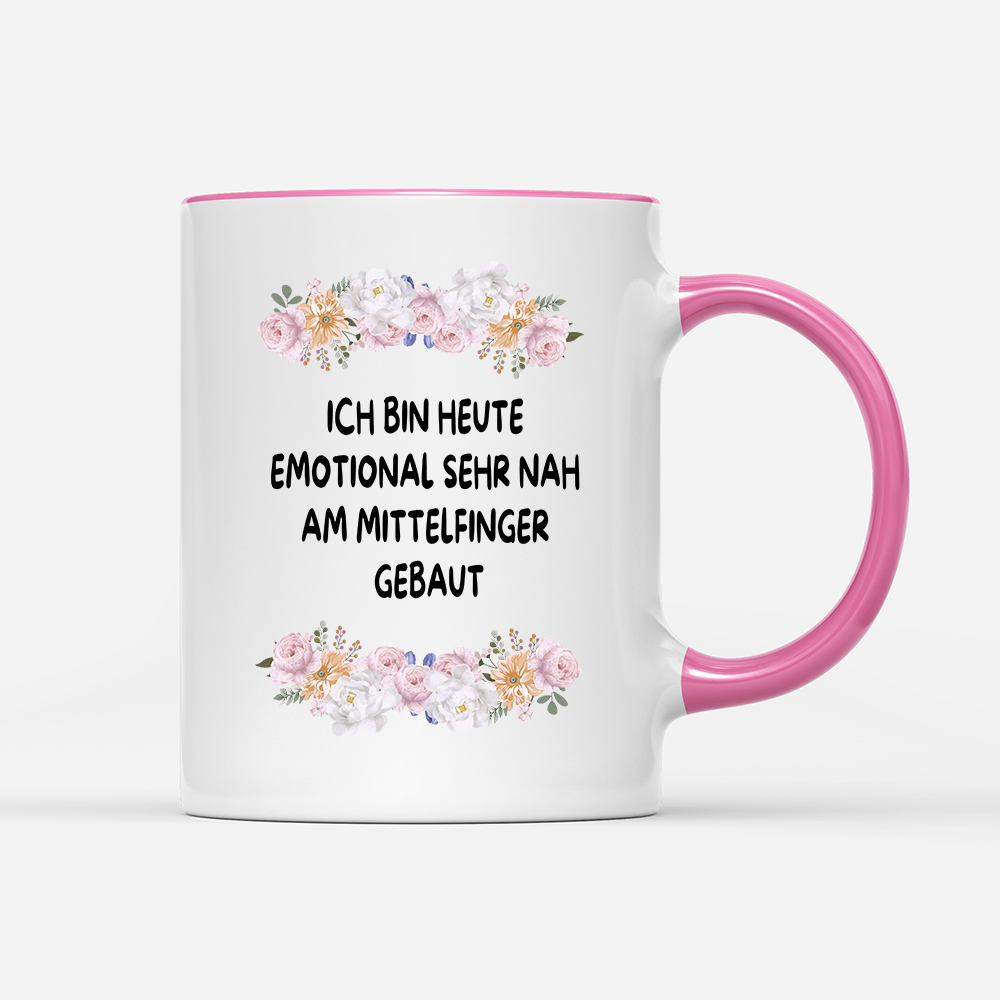 Tasse Blumen Emotional sehr nah am Mittelfinger