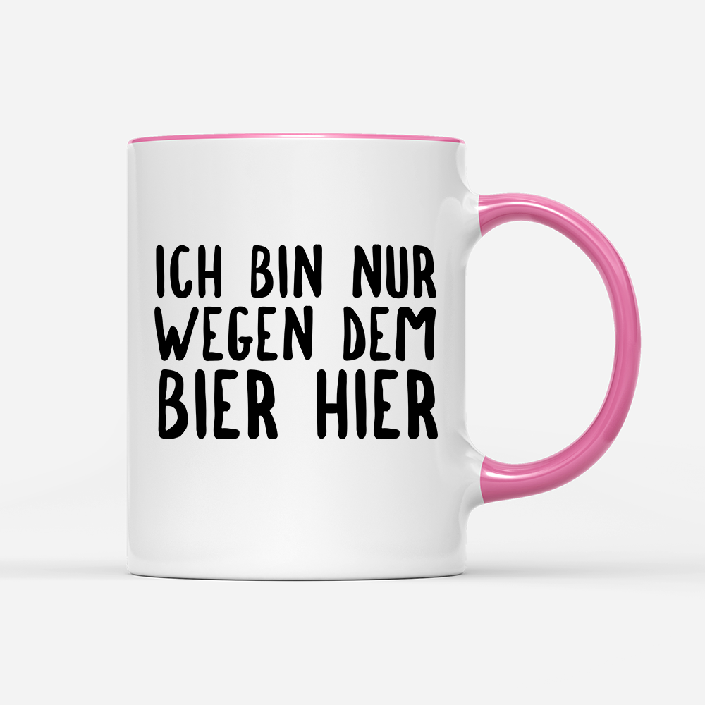 Tasse Ich bin nur wegen dem Bier hier